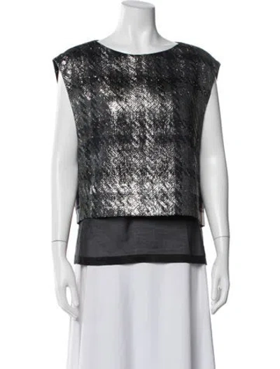 Pre-owned Dries Van Noten Printed Crew Neck Top In White