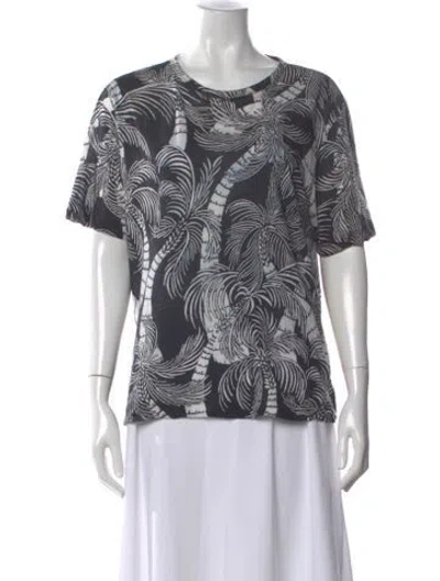 Pre-owned Dries Van Noten Printed Crew Neck T-shirt In Black