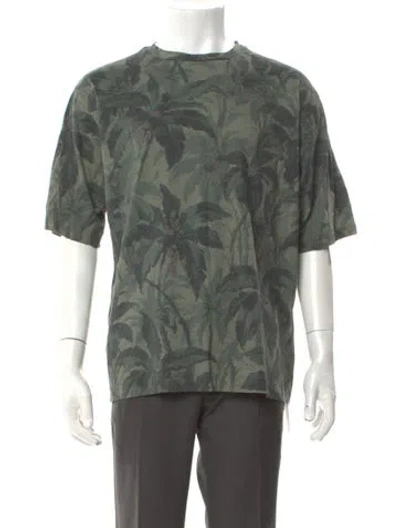 Pre-owned Dries Van Noten Printed Crew Neck T-shirt In Green