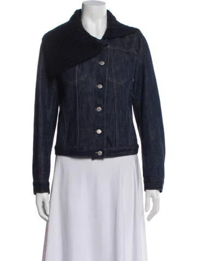 Pre-owned Dries Van Noten Printed Denim Jacket In Blue