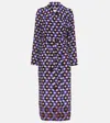 Dries Van Noten Printed Double-breasted Coat In Purple