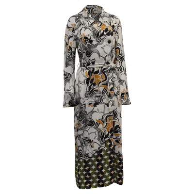 Dries Van Noten Printed Double-breasted Trench Coat In Multicolor Viscose