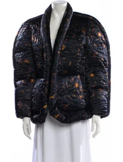 Pre-owned Dries Van Noten Printed Down Jacket In Blue