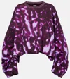Shop Dries Van Noten Printed Draped Cotton Sweatshirt In Pink