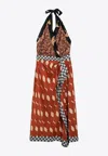 Dries Van Noten Sole Printed Ruffle Midi Skirt In Multicolor