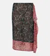 Dries Van Noten Women Printed Nylon Mesh Layered Skirt In Purple