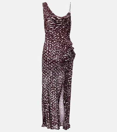 Dries Van Noten Printed Draped One-shoulder Midi Dress