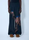 Dries Van Noten Men Printed Elasticated Pants In Black