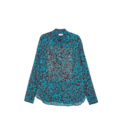 Dries Van Noten Printed Embellished Shirt In Blue