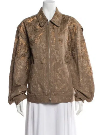 Pre-owned Dries Van Noten Printed Evening Jacket In Brown