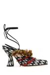 Dries Van Noten Printed Décolleté With Sequ In Red