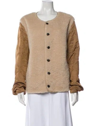Pre-owned Dries Van Noten Printed Faux Fur Jacket In Neutral