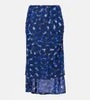 Dries Van Noten Homoa Abstract Dot Print Layered Mesh Midi Skirt In Blue
