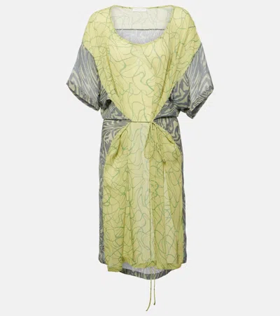 Dries Van Noten Bedrucktes Minikleid Aus Georgette In Multicolor
