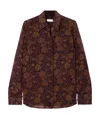Dries Van Noten Printed Georgette Shirt In Brown