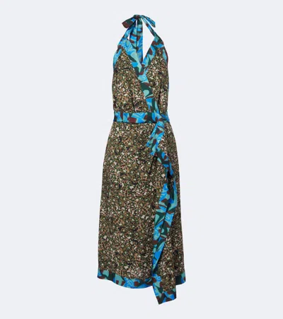Dries Van Noten Printed Halterneck Midi Dress In Multi