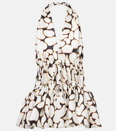 Dries Van Noten Printed Halterneck Silk Twill Top