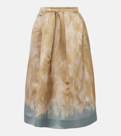 Dries Van Noten Printed High-rise Midi Skirt In Multi