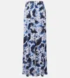 Dries Van Noten Printed High-rise Wide-leg Pants In Navy