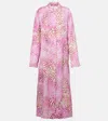 Dries Van Noten Patterned-jacquard Coat In Pink