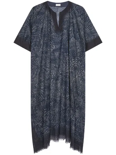 Dries Van Noten Printed Kaftan In Blue