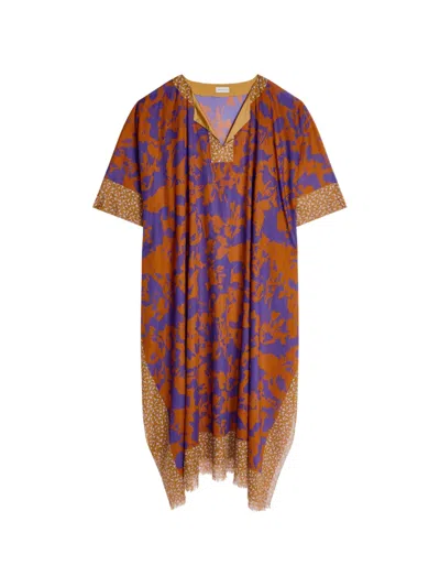 Dries Van Noten Printed Kaftan In Brown