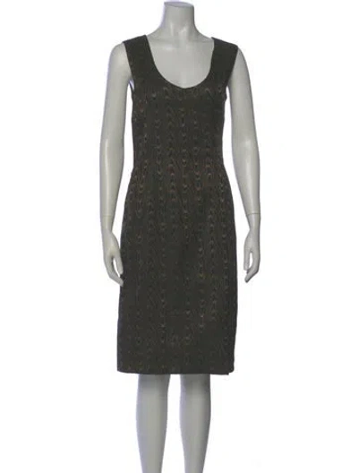 Pre-owned Dries Van Noten Printed Knee-length Dress In Black