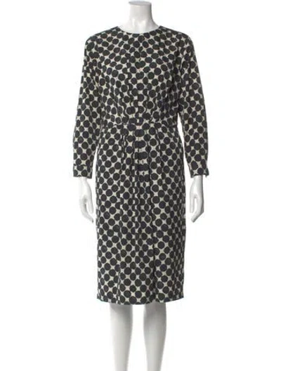 Pre-owned Dries Van Noten Printed Knee-length Dress In Green