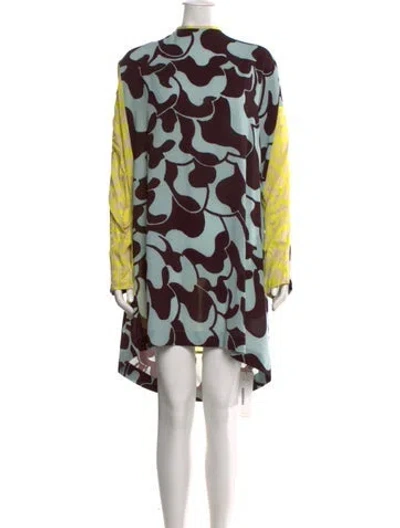 Pre-owned Dries Van Noten Printed Knee-length Dress In Multi