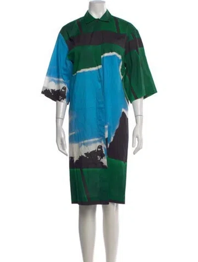 Pre-owned Dries Van Noten Printed Knee-length Dress In Multi