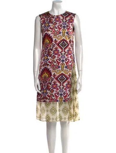 Pre-owned Dries Van Noten Printed Knee-length Dress In Pink