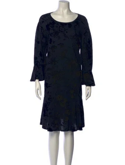 Pre-owned Dries Van Noten Printed Knee-length Dress W/ Tags In Blue