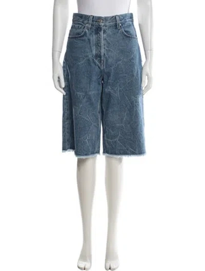 Pre-owned Dries Van Noten Printed Knee-length Shorts In Blue