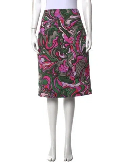 Pre-owned Dries Van Noten Printed Knee-length Skirt In Grey