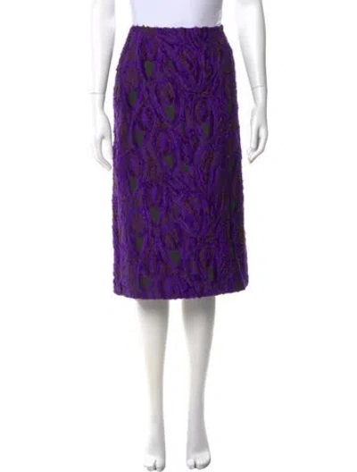 Pre-owned Dries Van Noten Printed Knee-length Skirt In Purple
