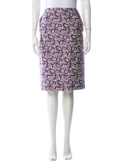 Pre-owned Dries Van Noten Printed Knee-length Skirt In White