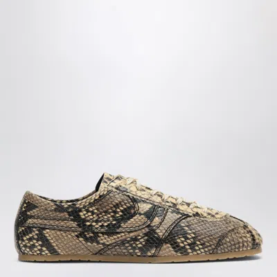 Dries Van Noten Printed Leather Low-top Sneaker In Beige