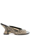 Dries Van Noten Printed Leather Mules