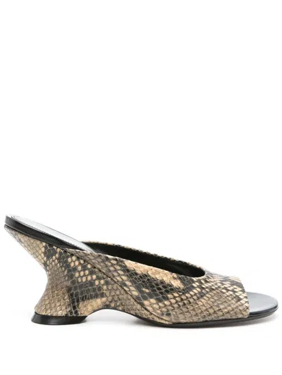 Dries Van Noten Printed Leather Mules