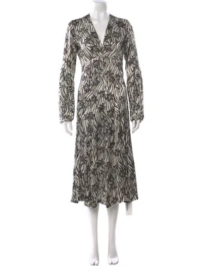 Pre-owned Dries Van Noten Printed Long Dress In Neutral