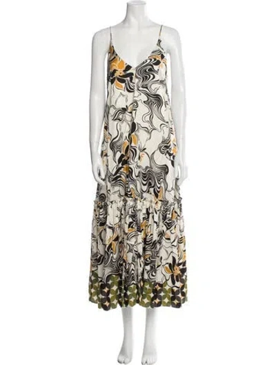 Pre-owned Dries Van Noten Printed Long Dress In Neutral