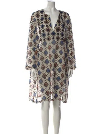 Pre-owned Dries Van Noten Printed Long Dress In Neutral