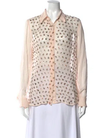 Pre-owned Dries Van Noten Printed Long Sleeve Blouse W/ Tags In Neutral