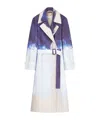 Dries Van Noten Ronald Paint Stroke Belted Trench Coat In White