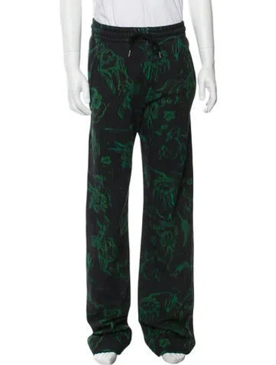 Pre-owned Dries Van Noten Printed Lounge Bottoms In Green