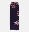 Dries Van Noten Printed Maxi Skirt In Blue