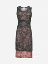 Dries Van Noten Printed Mesh Layered Midi Dress