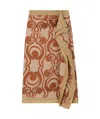 Dries Van Noten Printed Mid-length Skirt In Brown