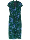 Dries Van Noten Dilian Printed Silk Midi Dress In Green