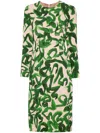 Dries Van Noten Printed Midi Dress In Green